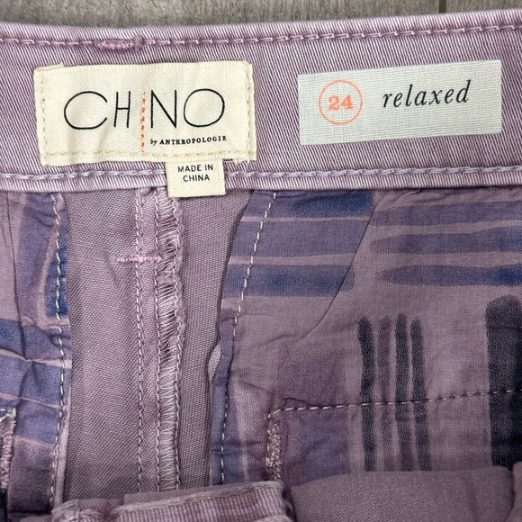Women's Anthropologie 24 0 XS Shorts Chino Khakis Rolled Hem Dye Lilac Stretch - Picture 8 of 10